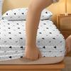 Piece 1 Of White Heart Patterned Frosted Bedsheet, Bedroom Printed Bedspread, Bedding Excluding Pillowcases