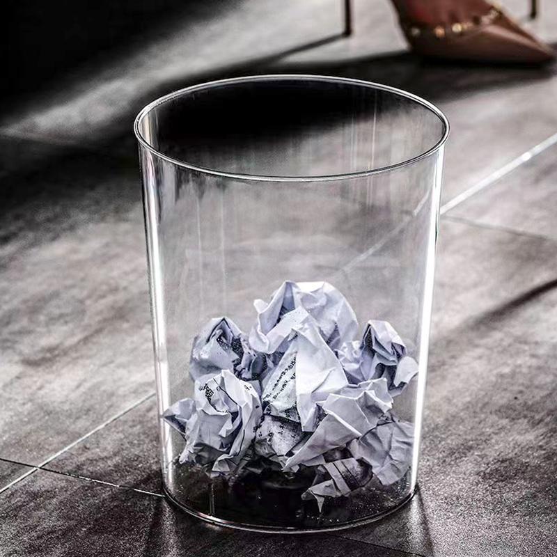 1PC Waste Basket Storage Bucket Garbage Container Kitchen Dustbin Transparent Luxury Without Lid Trash Can Garbage Bin