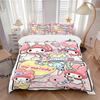 3pcs Pink My Melody Printed Quilt Set Soft and Comfortable Quilt Cover for Bedroom, Guest Room Bedding Set W073