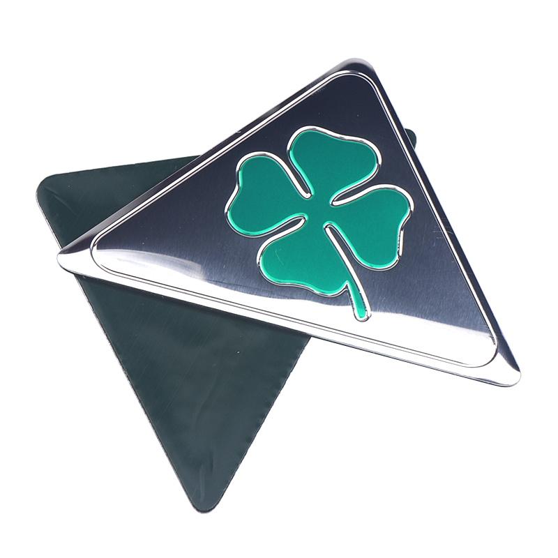 1/3pcs Green Four-leaf Clover Logo Sticker For Alfa Romeo 156 166 159 Giulietta Stelvio Car Side Fender Badge Trunk Emblem Decalqwe5