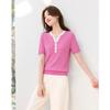 Srcr Women's Silk-Blend Ribbed V-Neck Short-Sleeve T-Shirt