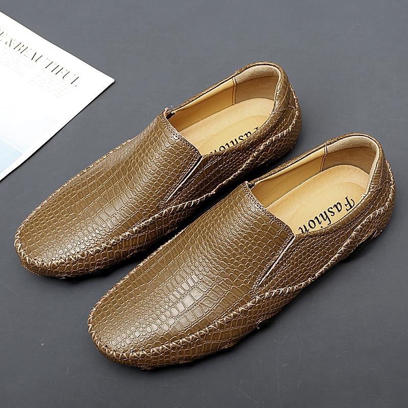 

Men Summer Spring Autumn Shoes Breathable Comfortable Fashion New Men S Genuine Leather Octopus Fish Bean Outdoor Soft Bottom Driving 44