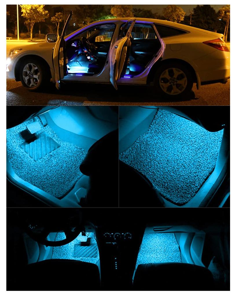 Car LED Tape Light, Foot Lamp, Motorcycle, Double Sided Tape, Underfoot Lighting, Interior Decoration,