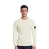 STONE ISLAND FW22 Solid Logo Patch Crew Neck Wool Sweater Men Sweater Natural-White 7715553C2-V0080