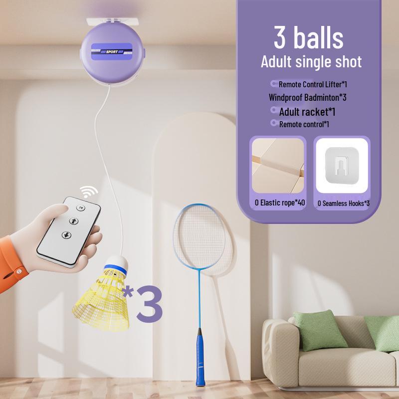 Solo Badminton Trainer: Self-Return Rebound Device with Suction Cup for Spin Practice