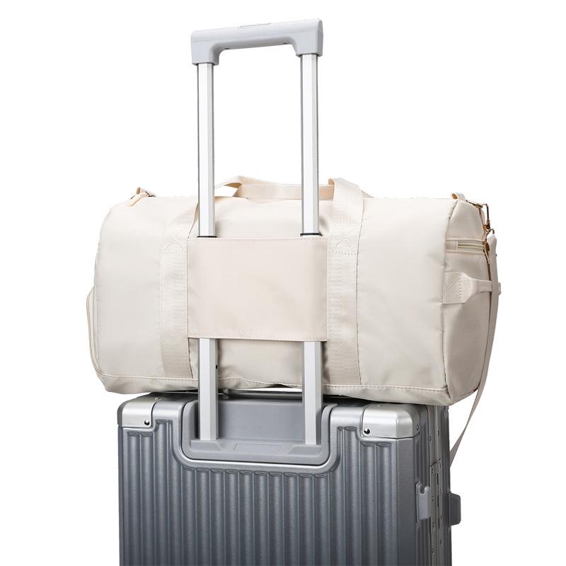 Large Capacity Travel and Gym Bag with Printed Logo, Dry/Wet Separation, Shoe Compartment, Ideal for Yoga, Swimming, and Business Trips