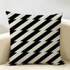 Black White Simplicity Cushion Cover Natural Linen Organic Fabric Double-Sided Printing Breathable Perfect For Home Decor