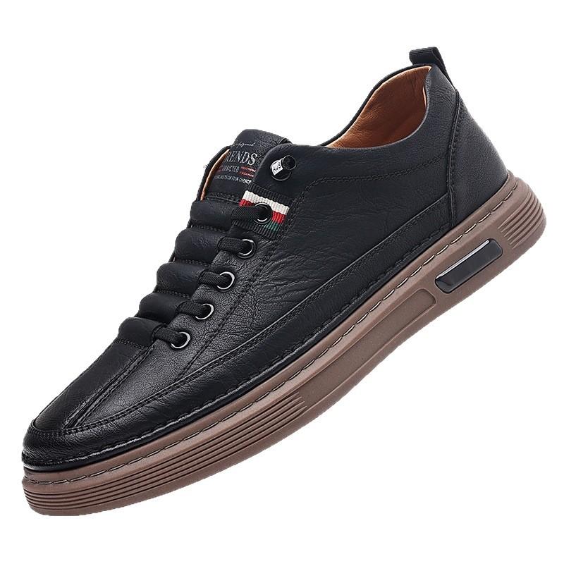 2025 Spring and Autumn Cowhide Doudou Shoes Men's Casual Driving Shoes Soft Sole Fashion Set Shoes