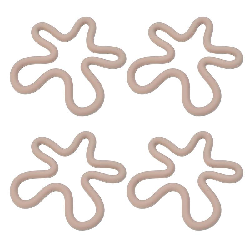 4 Set Silicone Trivets for Hot Dishes Flower Shaped Heat Resistant Hot Pads for Kitchen Countertop Hot Plate Mat Pot Holders