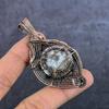 Natural Tree Agate Gemstone Handmade Copper Eire Wrap Jewelry Pendant 2.96" C7d51