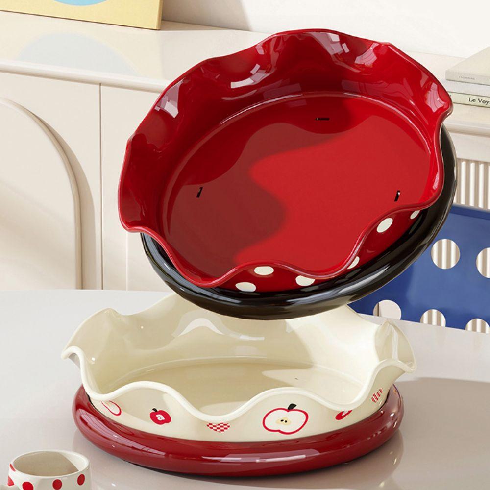 Plastic New Year Snack Tray Round Nut Tray Multifunctional 360° Rotating Fruit Plate Living Room