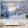 Snow Scenery Tapestry Wall Hanging Small Fresh Bohemian Table Mat Living Room Decorated With Polyester Background Cloth