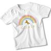 Personalised Unicorn Rainbow Kids T-Shirt Girls Birthday Gift Fantasy Party Tee