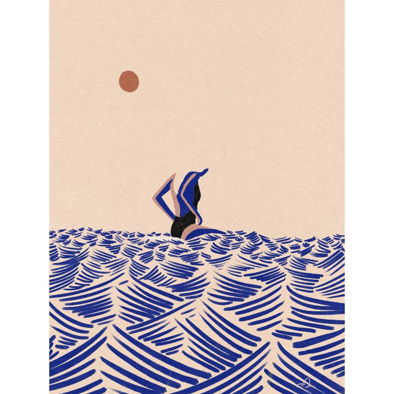 Beach Ocean Surf Sun Beige Boho Modern Minimalism Abstract Wall Art Canvas Painting Prints Living Room Poster Picture Home Decor