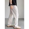 Ice silk linen trousers non-wrinkled elastic waist mopping wide-leg trousers men's polyester imitation linen process