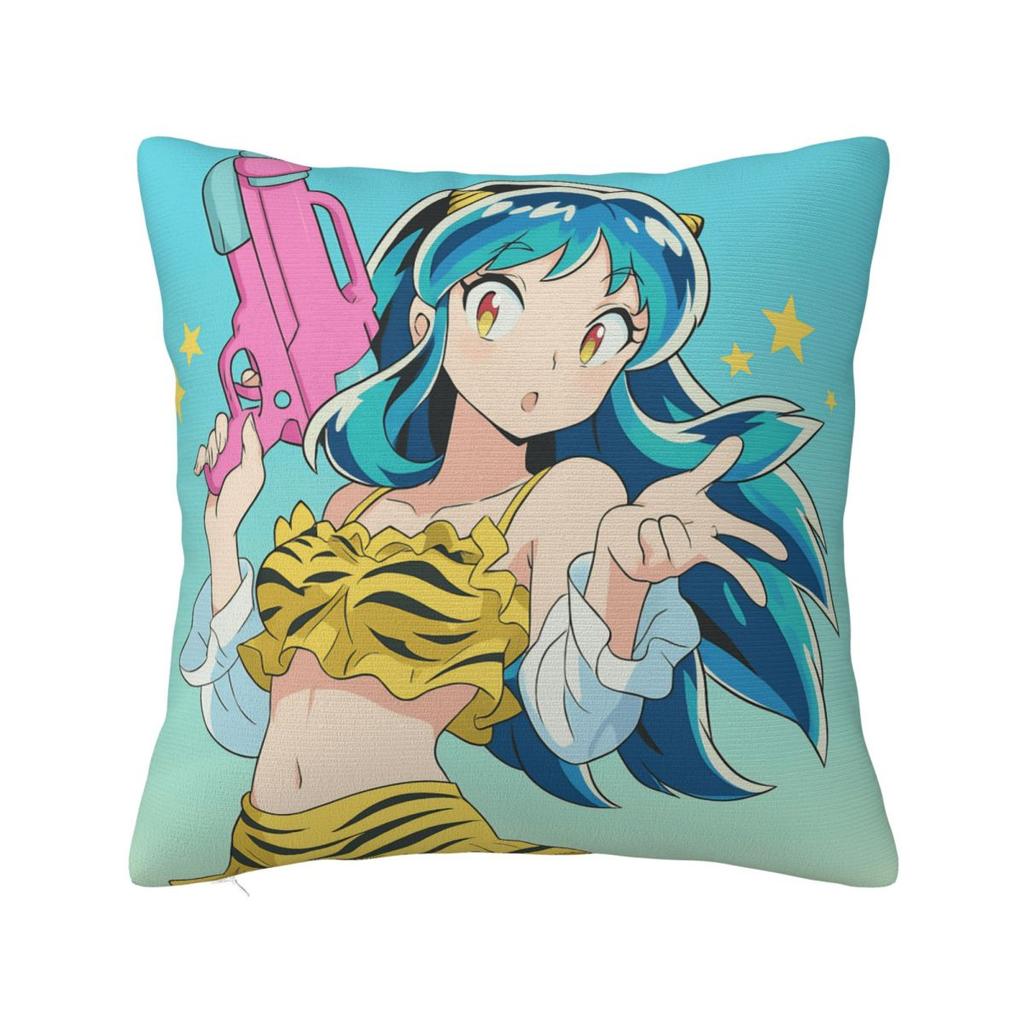 Pillow Cover Urusei Yatsura Anime Custom Cushion Cover Novelty Pillow Case For Office Car Home Decorative Pillowcases