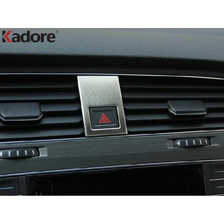 For Volkswagen VW Golf 7 2013-2016 2017 2018 Steel Car Double Flash Light Emergency Light Button Cover Trim Interior Accessories