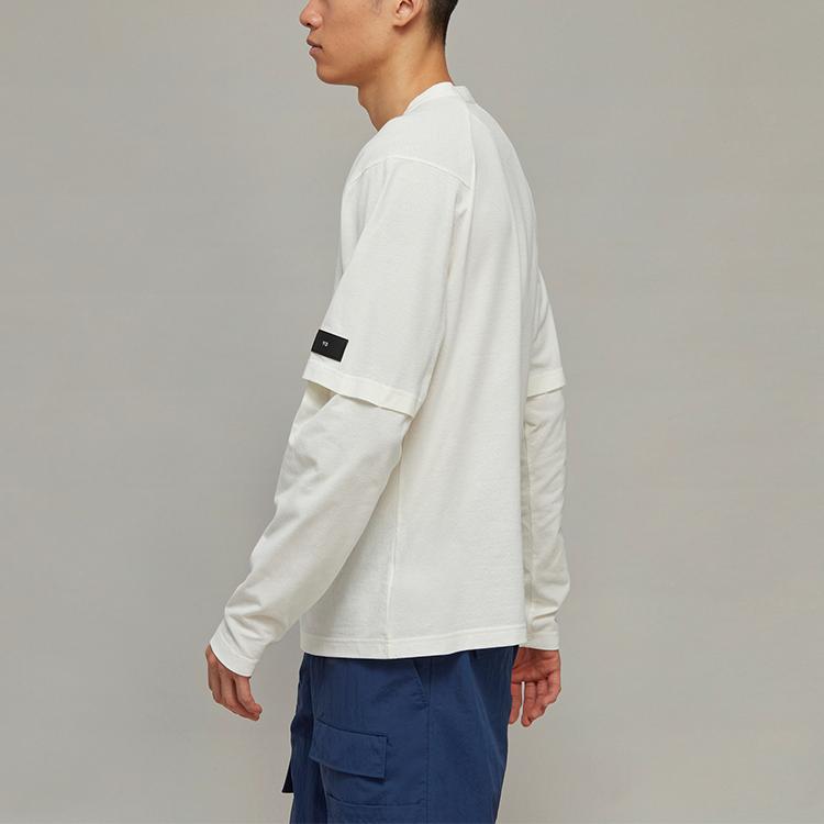 Adidas Solid Color Crew Neck Loose Long Sleeve T-Shirt Unisex Tops White HZ8821