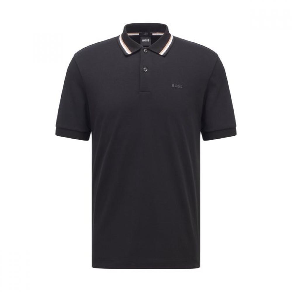 Boss Slim Fit Short Sleeve Polo Shirt Black 50469360001 S