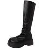 Street versatile pleated thick-soled women's fashion boots autumn and winter fashion retro European and American spice girls comfortable boots trend