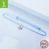 S925 Sterling Silver Lucky Five-Pointed Star Bracelet, Blue Adjustable Star Bracelet Jewelry
