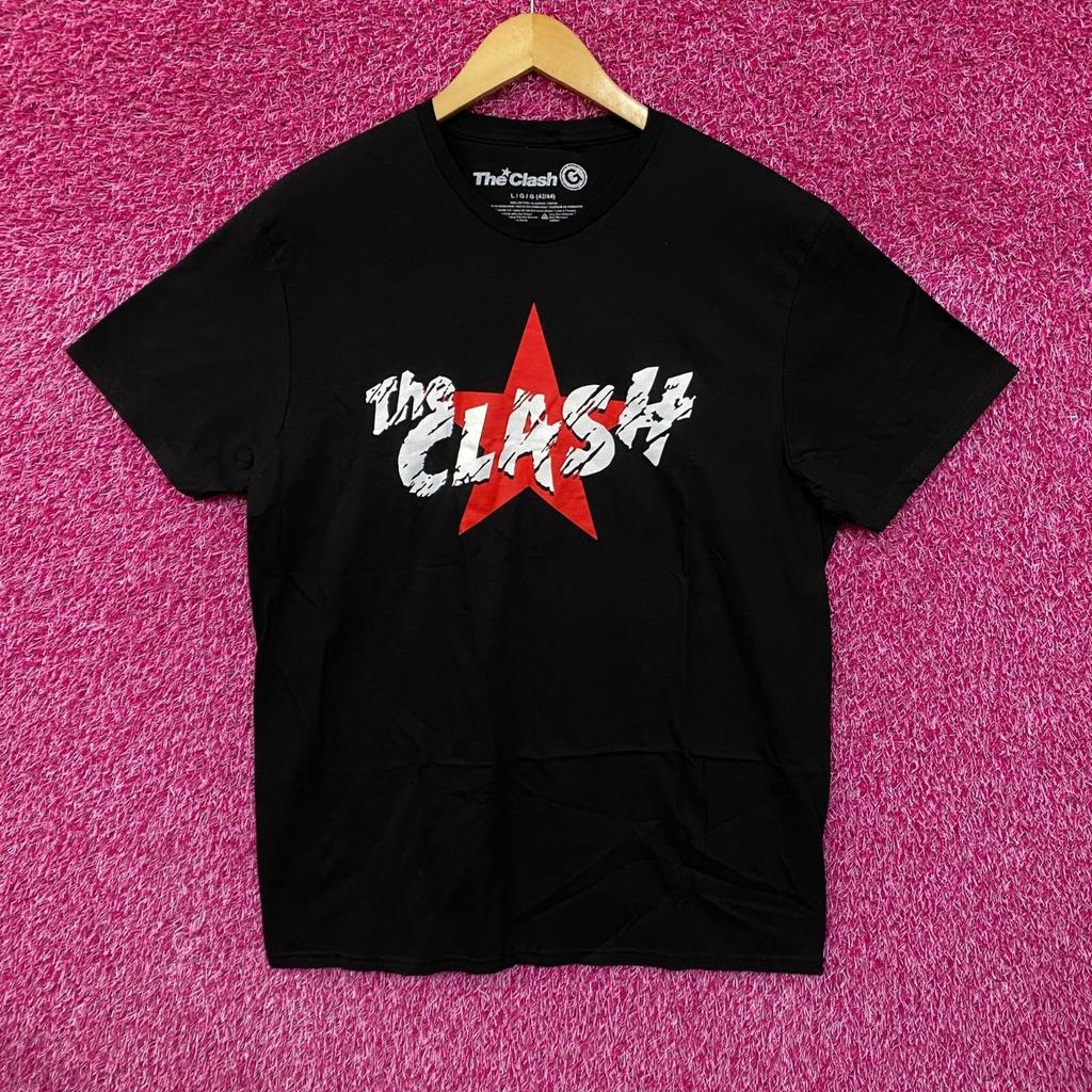 The Clash Corroded Spell Out Röd Stjärna Post Punk Band T-shirt