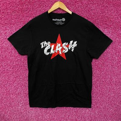 La Clash Corroded Spell Out Stella Rossa Post Punk Maglietta