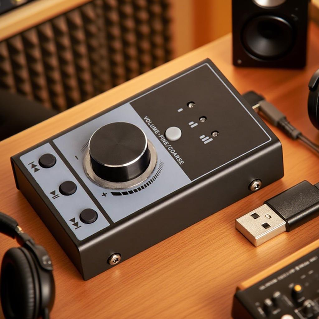 USB Volume Control Knob One-Click Mute USB Computer Volume Controller Computer Speaker External Volume Control for Win/Mac OS