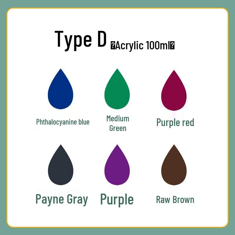 

100ml Acrylic Paint Set: 6 Cans for Students and Kids - Waterproof, DIY, Texture Painting 100ml