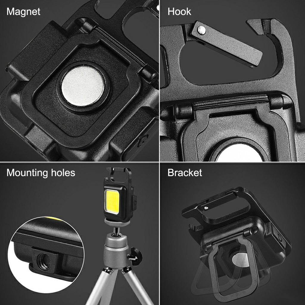 Fonken Mini LED Flashlight Keychain Light Multifunctional Portable COB Camping Flashlights USB Charging Work Lights fishing Lanterna