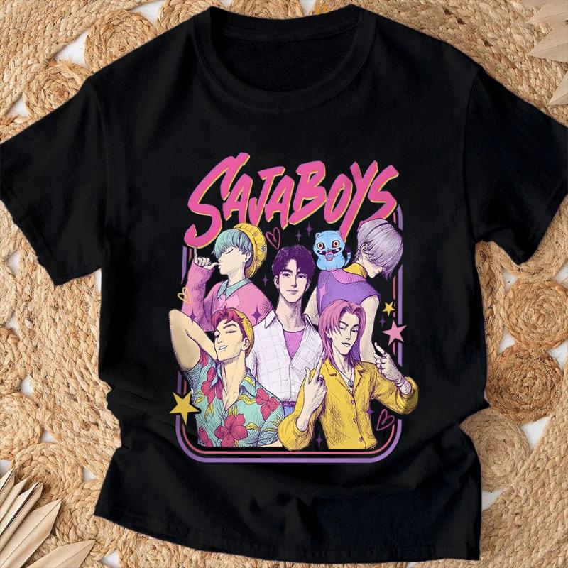 Saja Boys T shirt 2026 New Summer Casual Boys Girls Short Sleeve Tops Anime Kpop Demon Hunters Kids T-shirts Children's Clothing