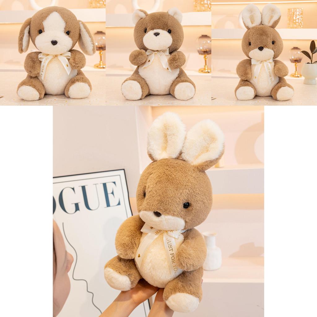 Plush Animal Toy With Pp Cotton Filling For Kids Girls Gift 8inch Cute Bunny Dog Bear