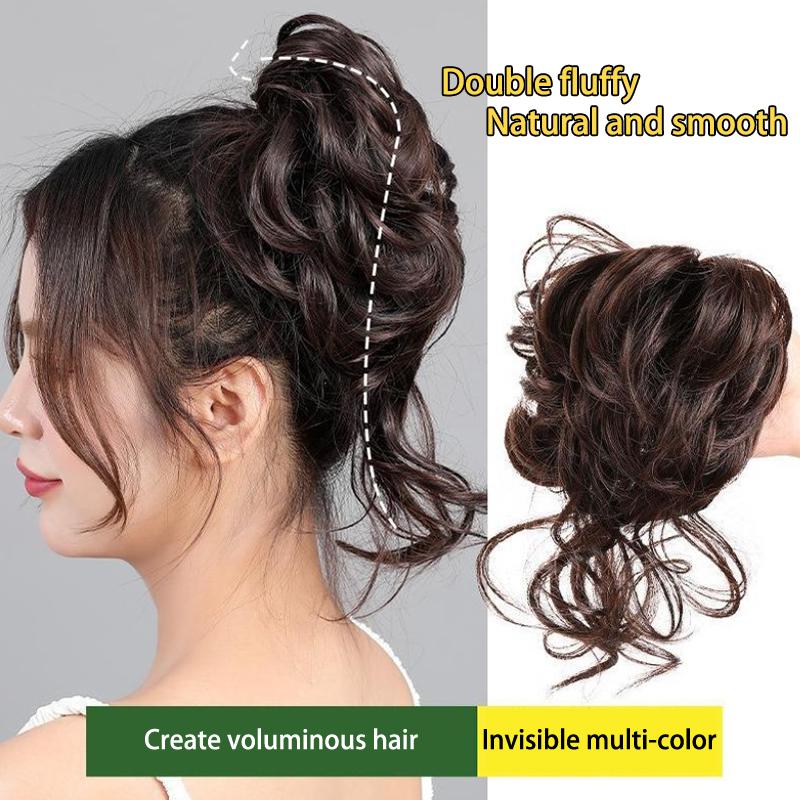 Synthetic Hair Bun Chignon Messy Curly Gripping Clip Hairpin Elastic Scrunchy False Hair Pieces For Women Hairpins