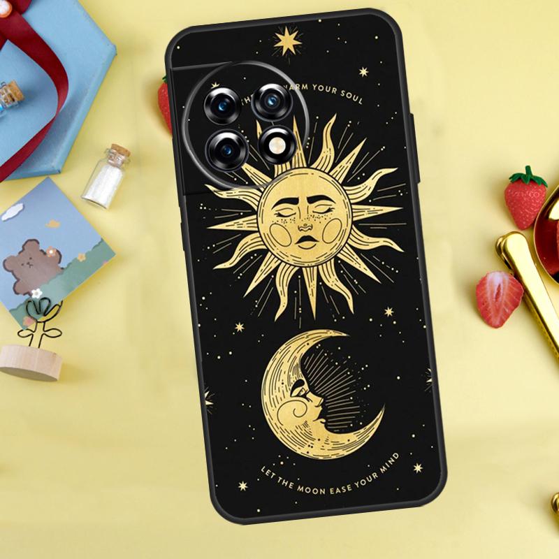 Crescent Moon Sun Cover For OnePlus 12 12R 13 13R 11 10 Pro 8T 10T OnePlus Nord CE 2 3 4 Lite N30 N20 N10 Case