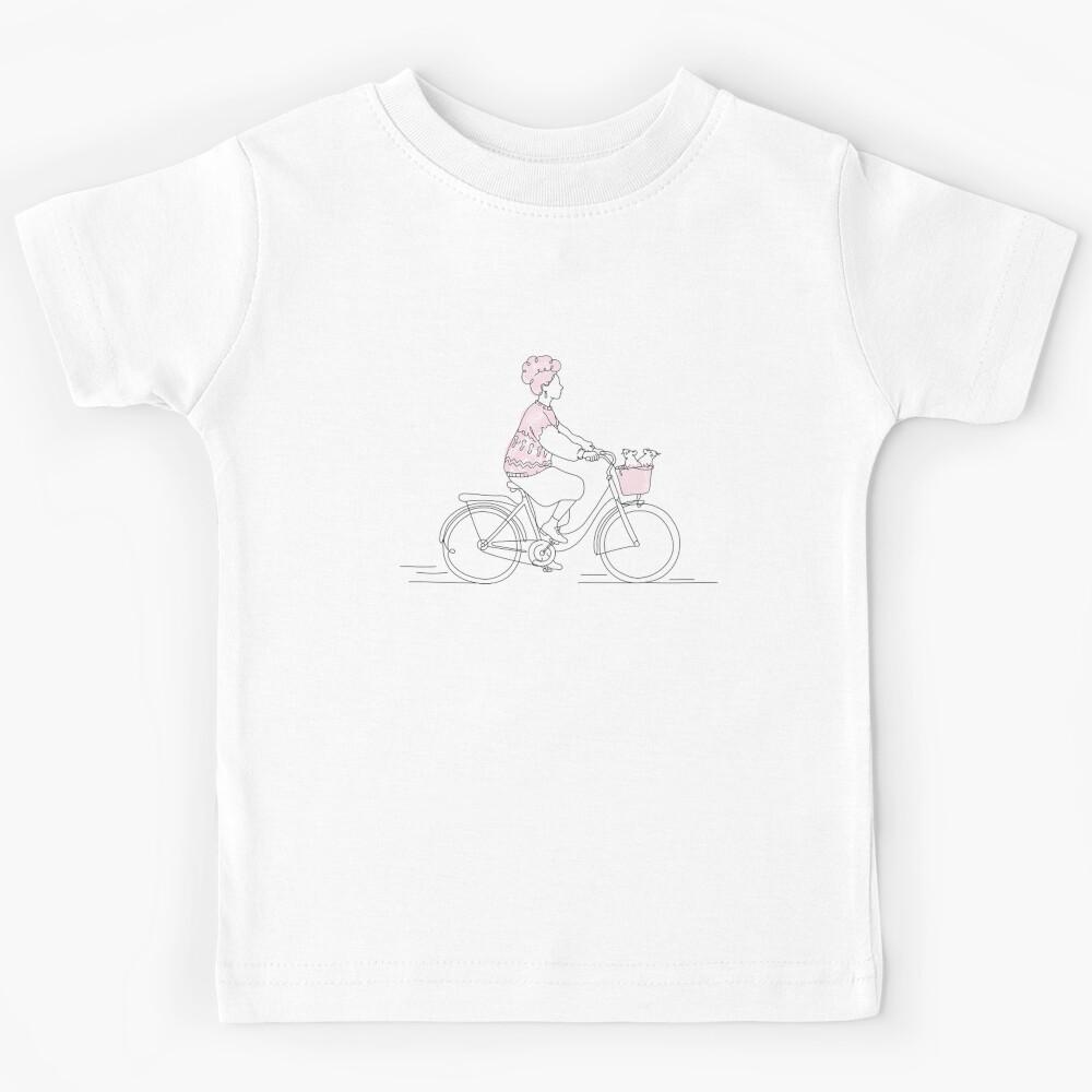 Rat Mom Bicycle Minimalist Line Art Kids T-Shirt 130