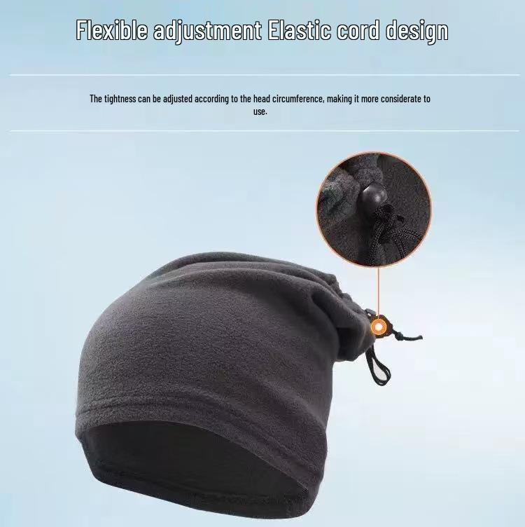 Men's Windproof Winter Cycling & Skiing Fleece Neck Gaiter Hat - Warm Cold Weather Face & Neck Protector