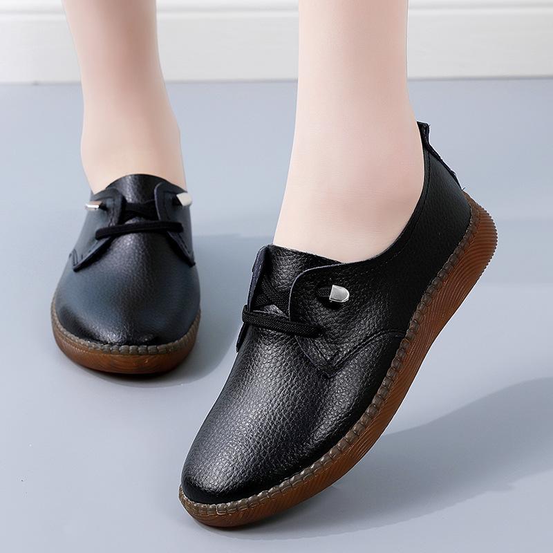 Leather Shoes Women's 2025 Spring/autumn New Soft-soled Little White Shoes Non-slip Mother Casual Small Leather Shoes