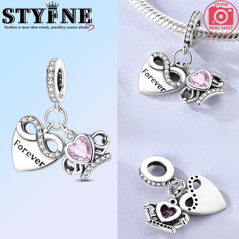 Charms Copper Original Cat Holding Pink Heart Beads Suitable Bracelet Diy Women'S Jewelry Making