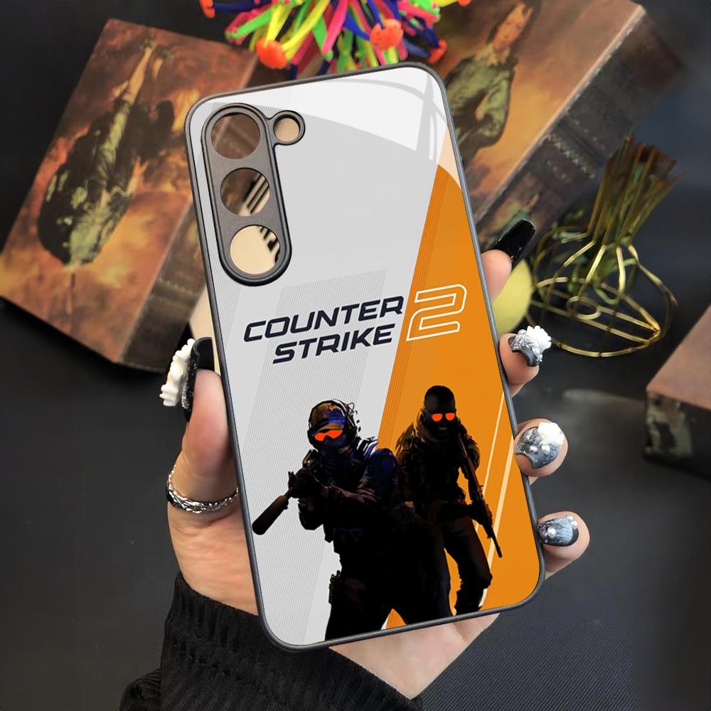 Spiel C-Counter-Strike CS2 Handyhülle Für Samsung Galaxy S26 S25 S24 S23 S22 S20 S21 Ultra Plus Fe Farbige Silberne Hülle