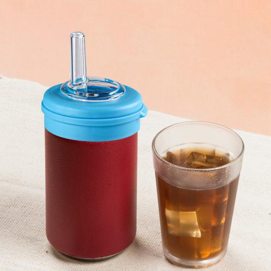 Opakovaně použitelné víčko na plechovky od limonády s brčkem, silikonový kryt bez BPA pro standardní plechovky, víčka na plechovky s ochranou proti rozlití, jako je Coca-Cola a pivo.