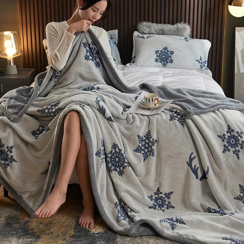 New Single Layer Thickened Milk Velvet Flannel Blanket Cover Blanket Air Conditioning Blanket