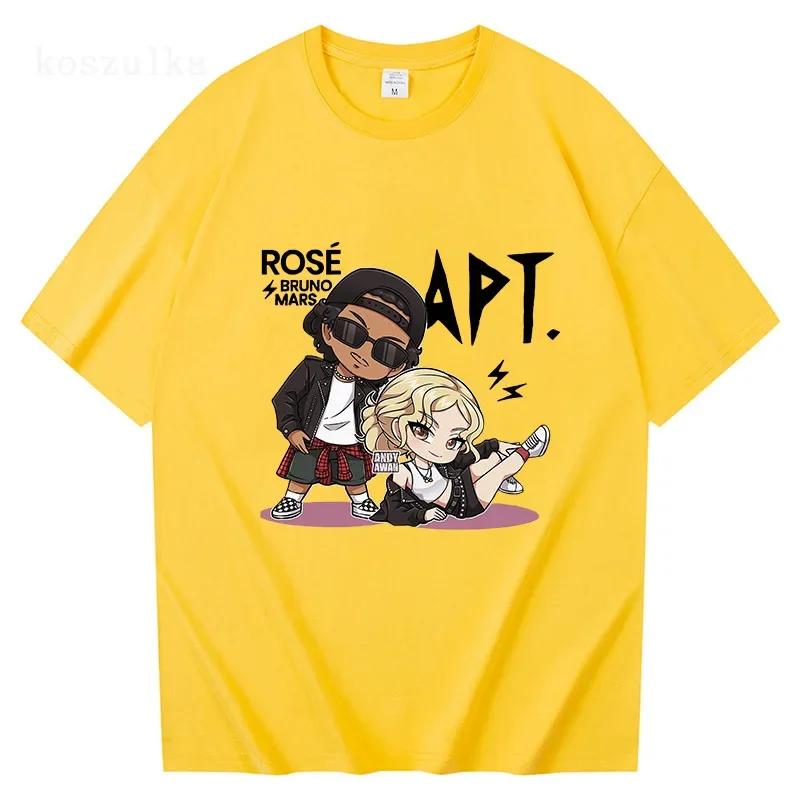 

ROSE Bruno Mars APT T Shirt Fashion Men/Women Harajuku Graphic T-Shirt Unisex High Quality Aesthetic Vintage Tees Shirts 3XL