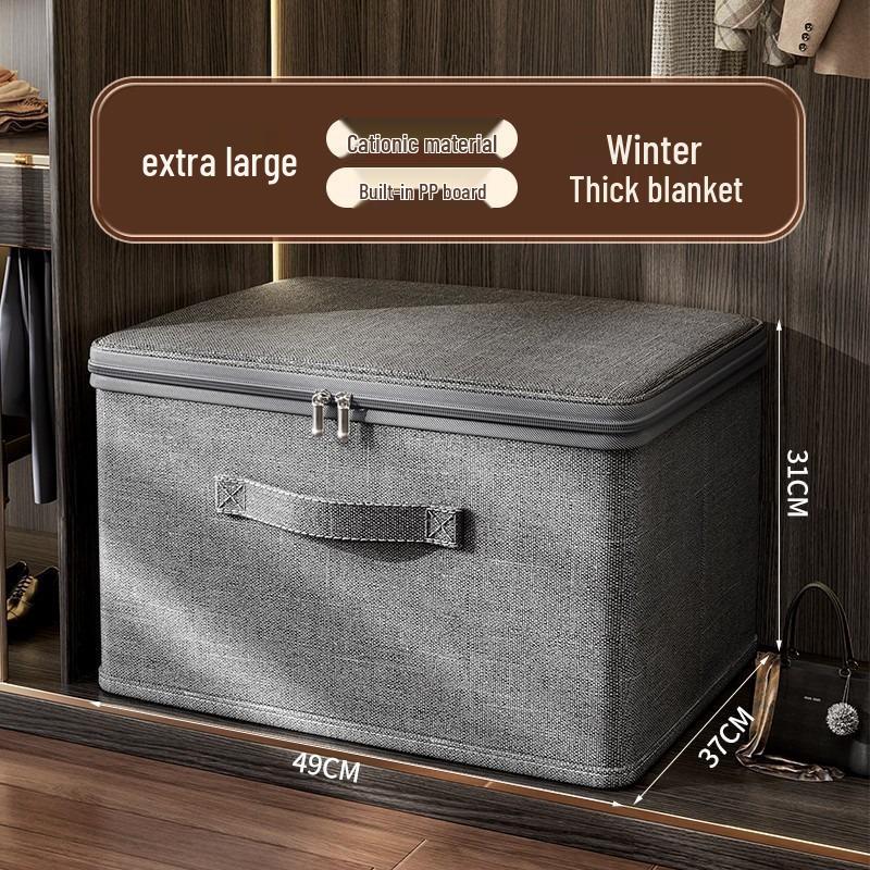 Household Flip-Top Cationic Storage Box with Lock, Large Capacity Wardrobe and Bedroom Clothes Organizer