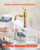 Single Handle Sink Faucet, Solid Brass Single Handle Kitchen Faucet, 1 or 3 Hole Kitchen Faucets with Push-Button Drain, Suitable for Bathroom, RV,
