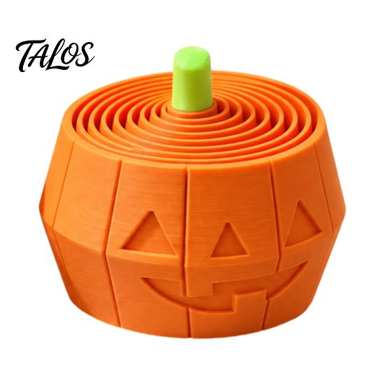 Hollow Solid Pumpkin Halloween Stress Toy, Retractable Spiral Fidget Sensory Toy for Office Desk Gadget Kids Adults, 3D Printed Desktop Decoration,