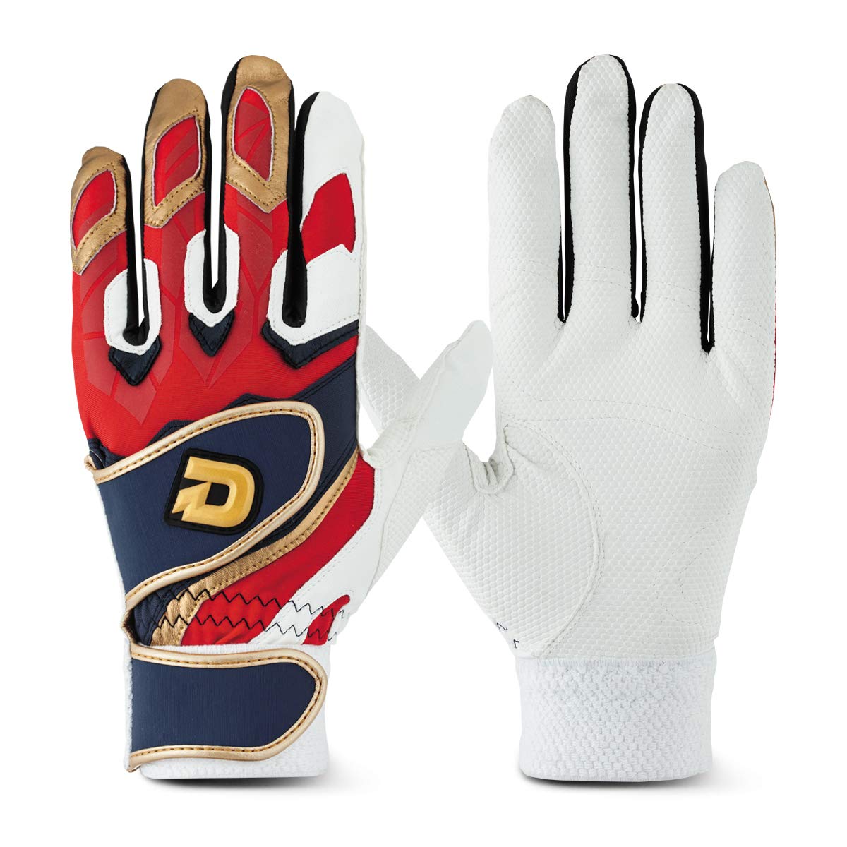 

DeMARINI Baseball Batting Glove (for both hands), Navy x Red, WTABG1005XL