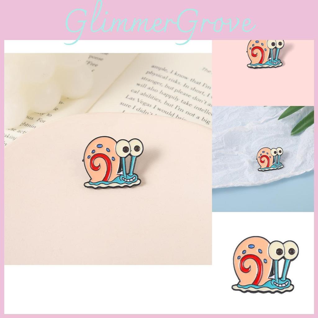 Unique Cartoon Snail Metal Brooch Fashionable Alloy Badge For Pets And Collectors