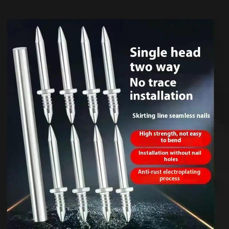 50/100pcs Pcs Double Head Nails Seamless Nails Skirting Thread Seamless Nail Without Marks Metal Rust-Proof Nails Wood No Trace