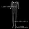 Sex Underwear Long Sleeve Mesh Off Shoulder Uniform Temptation Open Gear One-piece Stockings Large Mesh Leaking Breast
