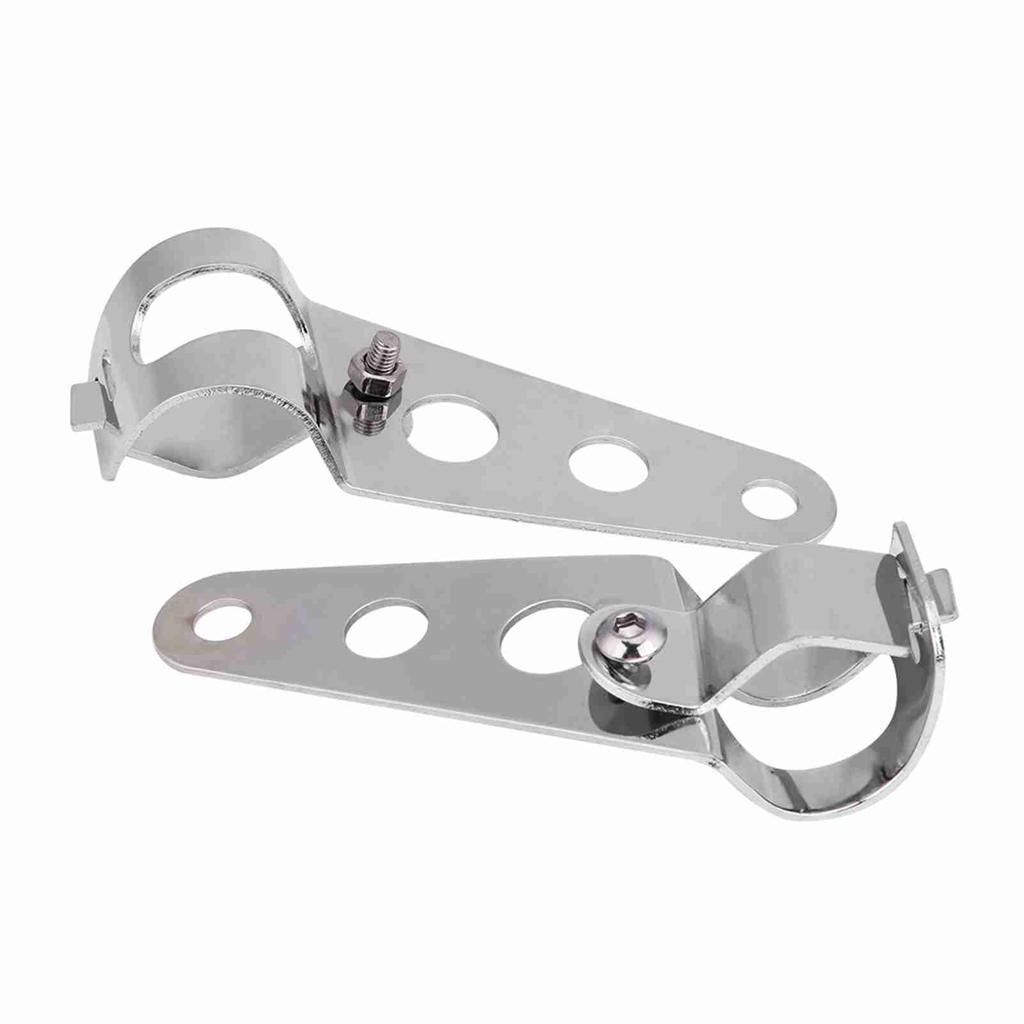1 Pair Stainless Steel Motorcycle Hdlight Bracket Fork Small Mount Stand Support (Black)
